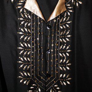 Silk  jacket with hand embroidery and beads